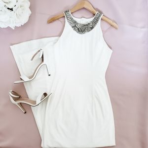 Lulu's Pledging My Love White Beaded Maxi Dress